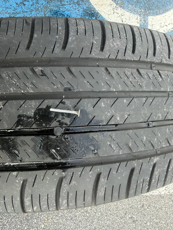 Flat tire, up close